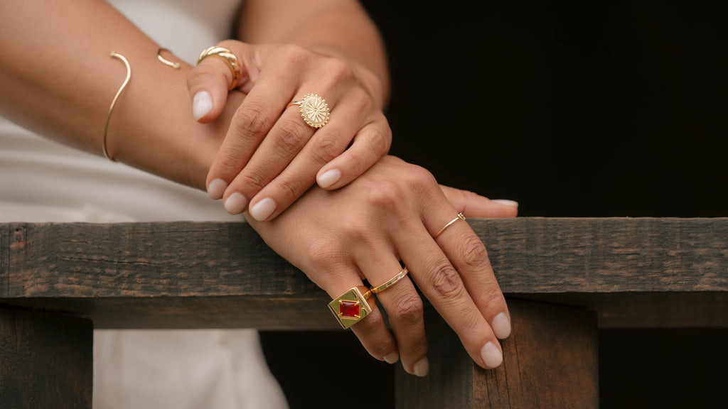 Anillo aro cristales