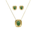 Collar grabado piedra verde